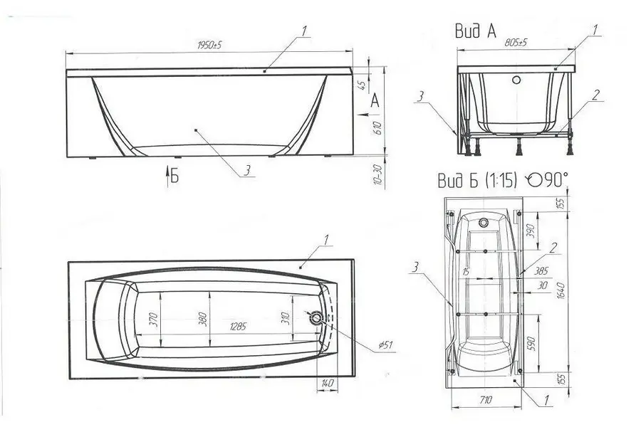 Ванна акриловая 1MarKa Pragmatika 173х75 Белый 01пр17375 Ванна акриловая 1MarKa Pragmatika 173х75 Белый 01пр17375 — изображение 3