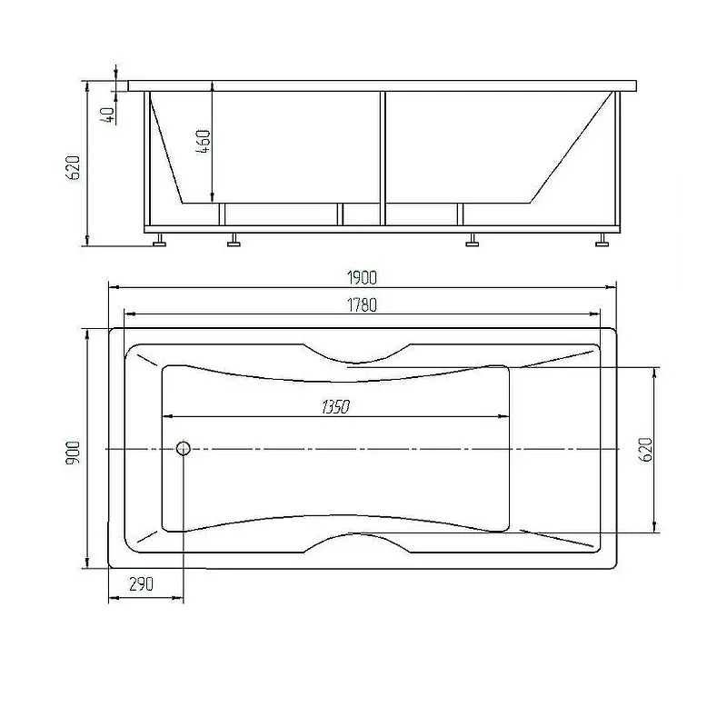 Ванна акриловая Aquatek Феникс 190х90 (каркас + слив-перелив + экран) слив справа Белый FEN190-0000024 Ванна акриловая Aquatek Феникс 190х90 (каркас + слив-перелив + экран) слив справа Белый FEN190-0000024 — изображение 3