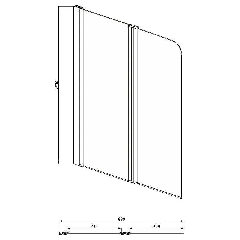 Шторка для ванны Aquatek NFB 100 Хром / Прозрачное AQNFB6222-100 Шторка для ванны Aquatek NFB 100 Хром / Прозрачное AQNFB6222-100 — изображение 3
