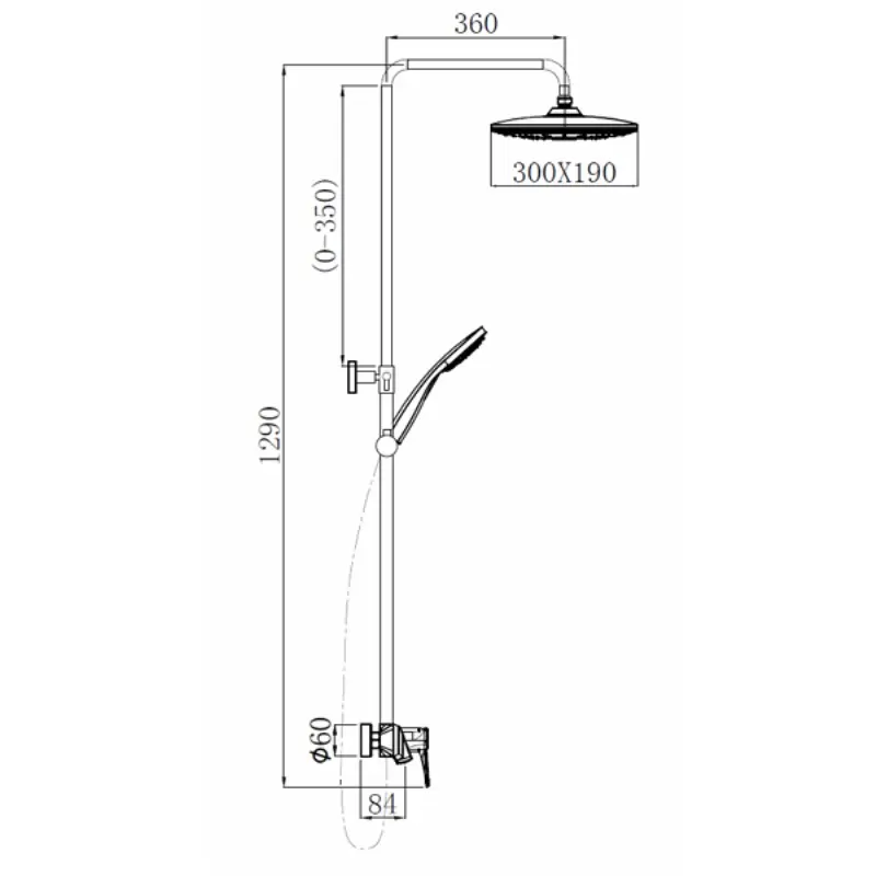 Душевая система Comforty FF074R-CMT Черный матовый Душевая система Comforty FF074R-CMT Черный матовый — изображение 3