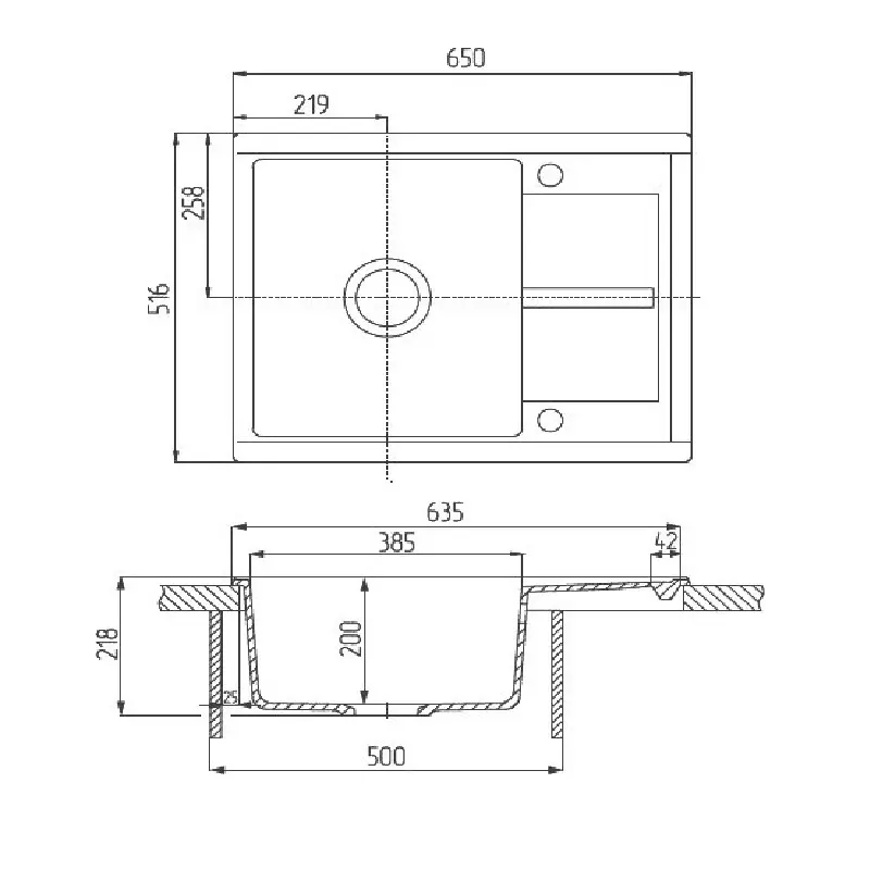 Мойка кухонная Aquaton Делия 65 Кофе 1A718632DE280 Мойка кухонная Aquaton Делия 65 Кофе 1A718632DE280 — изображение 3