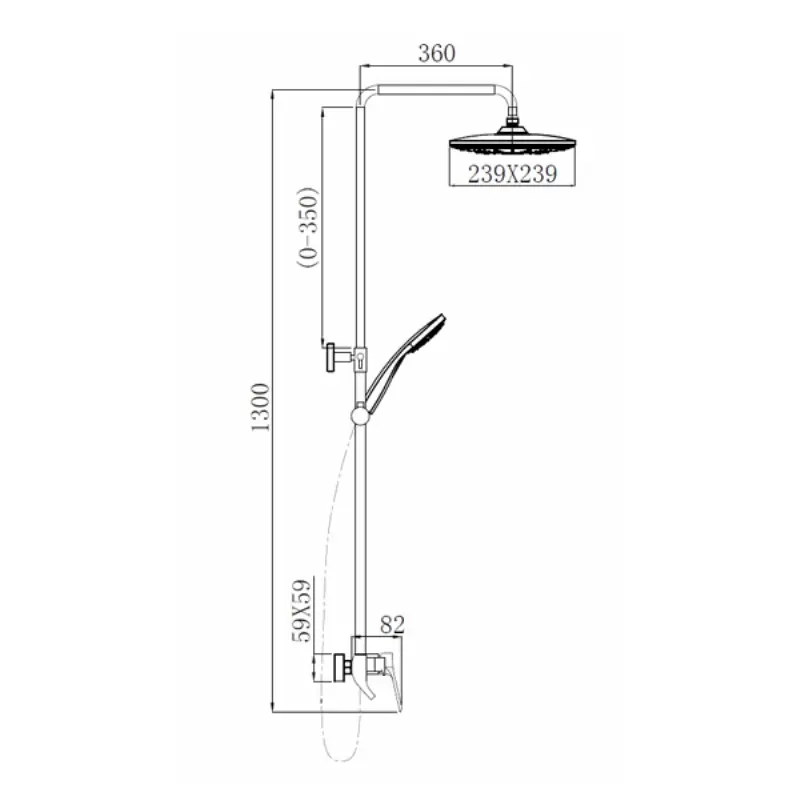 Душевая система Comforty FF071R-CMT Черный матовый Душевая система Comforty FF071R-CMT Черный матовый — изображение 3