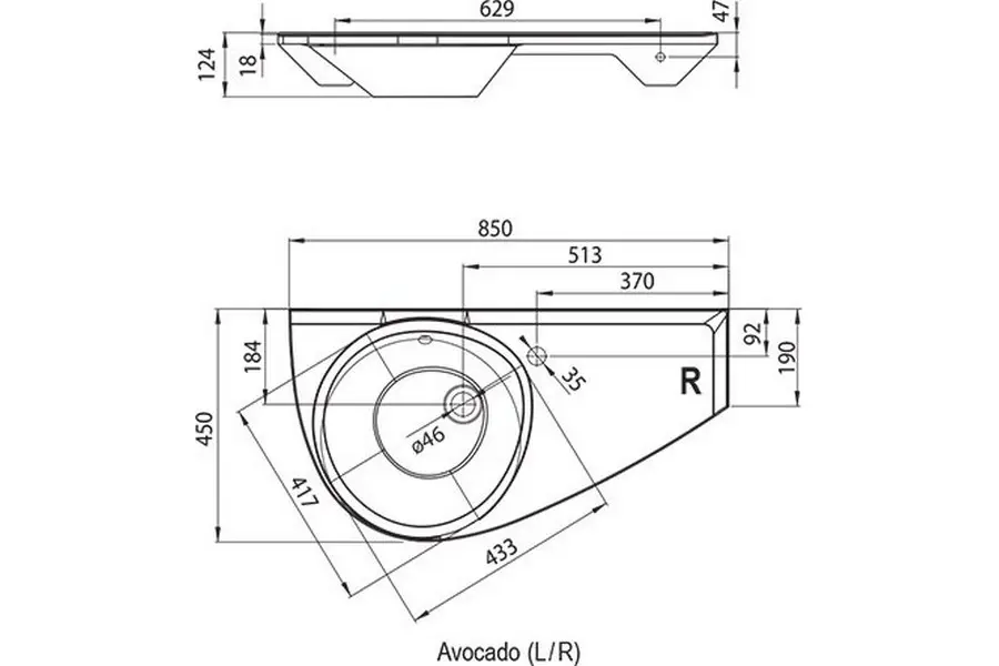 Раковина Ravak Avocado левая Раковина Ravak Avocado левая — изображение 3