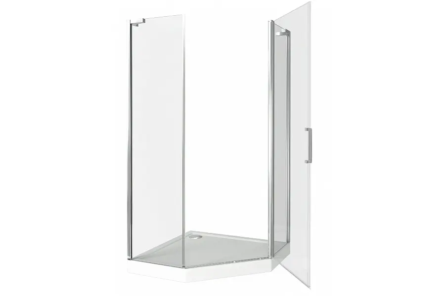 Душевой уголок Bas Pandora 100х185 Хром / Прозрачное Душевой уголок Bas Pandora 100х185 Хром / Прозрачное — изображение 3
