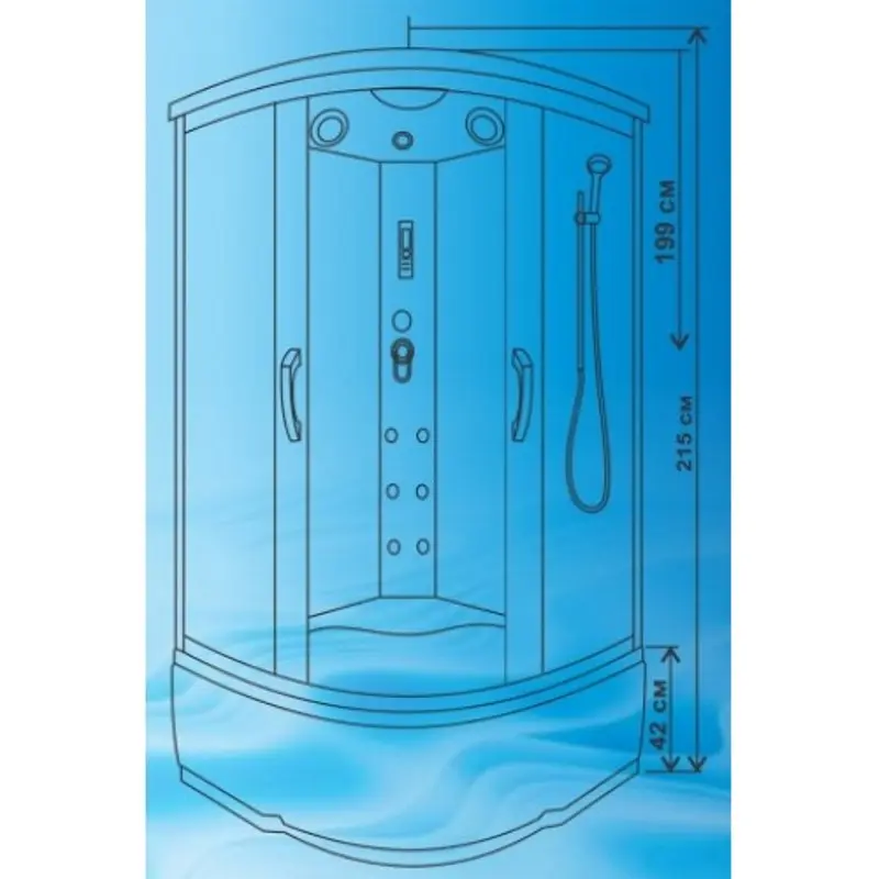 Душевая кабина Водный мир 120х120, Хром / Тонированное, Высокий поддон Душевая кабина Водный мир 120х120, Хром / Тонированное, Высокий поддон — изображение 3