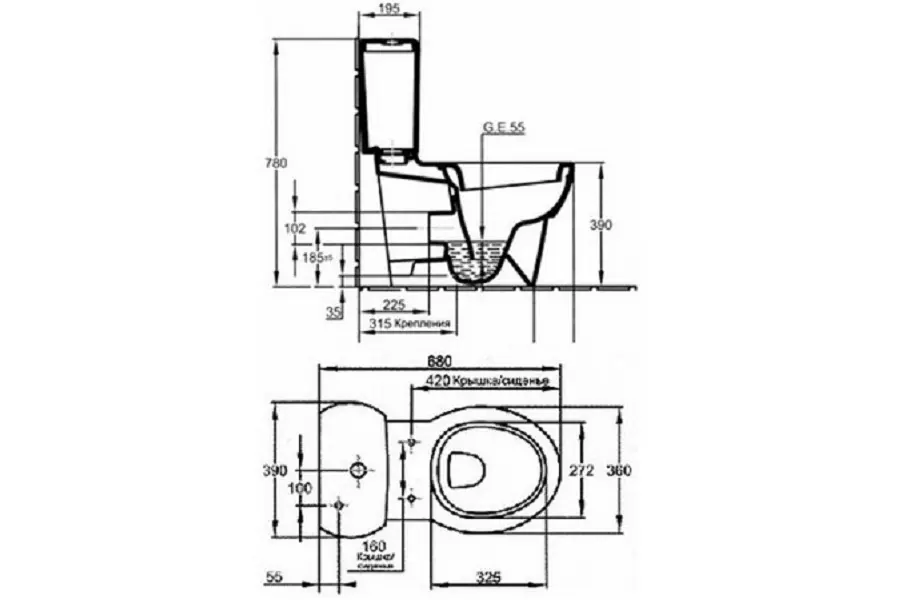 Унитаз-компакт Jacob Delafon Ove с сиденьем Унитаз-компакт Jacob Delafon Ove с сиденьем — изображение 3