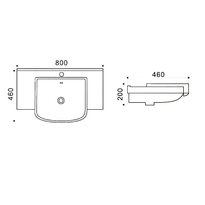 Раковина подвесная Azario AZ 80х46 Белый AZ-40089 Раковина подвесная Azario AZ 80х46 Белый AZ-40089 — изображение 3