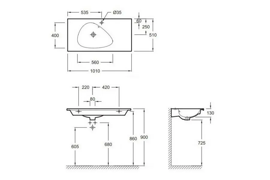 Раковина-столешница Jacob Delafon Nouvelle Vague 101 EXAQ112-Z-00 Раковина-столешница Jacob Delafon Nouvelle Vague 101 EXAQ112-Z-00 — изображение 3