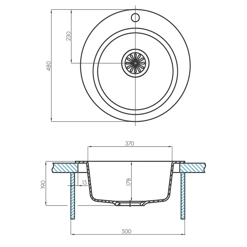 Мойка кухонная Aquaton Иверия 48 Серый Шелк 1A711032IV250 Мойка кухонная Aquaton Иверия 48 Серый Шелк 1A711032IV250 — изображение 3