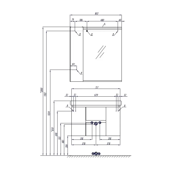 Шкаф зеркальный Aquaton Рене 80,1х85,1см Белый/Грецкий орех 1A222502NRC80 Шкаф зеркальный Aquaton Рене 80,1х85,1см Белый/Грецкий орех 1A222502NRC80 — изображение 3