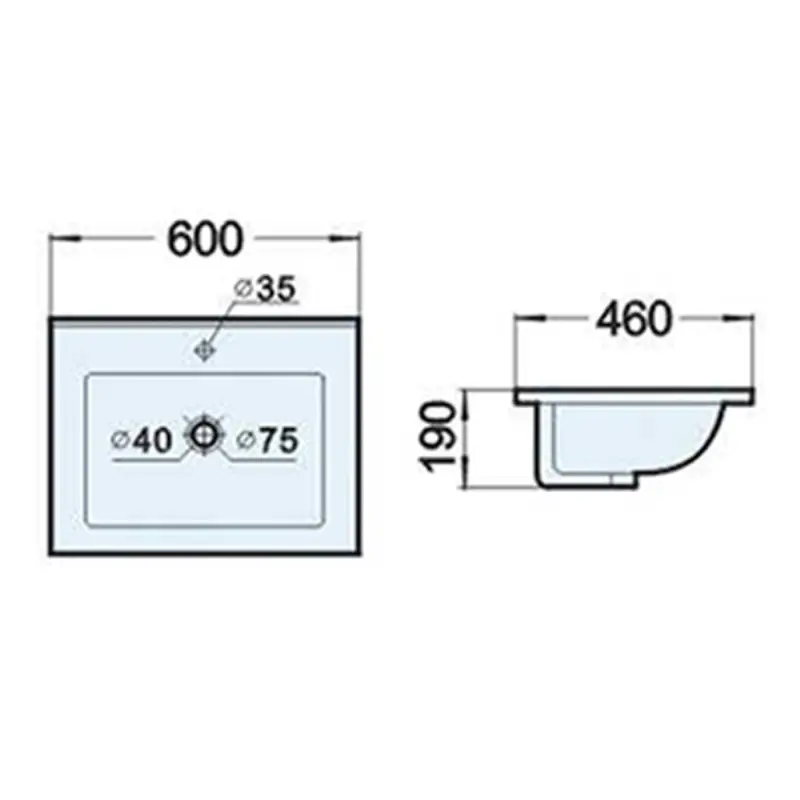 Раковина мебельная Comforty 60 46х60 Белый глянцевый 3120242 Раковина мебельная Comforty 60 46х60 Белый глянцевый 3120242 — изображение 3