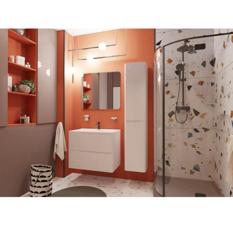 Тумба подвесная Эстет Kare Luxe 80 с раковиной Белый ФР-00005715 Тумба подвесная Эстет Kare Luxe 80 с раковиной Белый ФР-00005715 — изображение 3