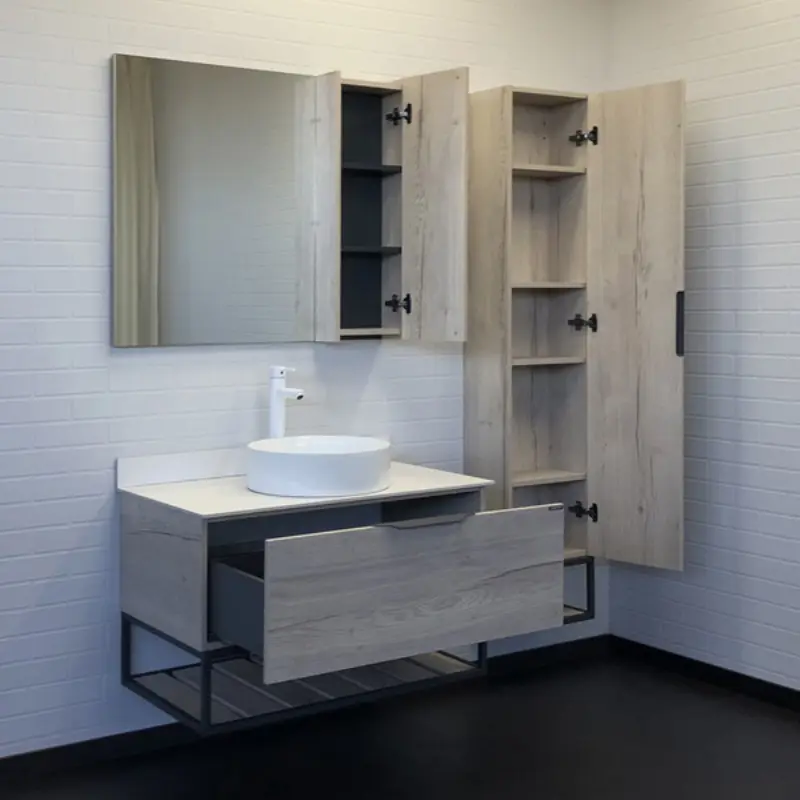 Тумба подвесная Comforty Порто 90,5 + раковина + белая столешница Дуб дымчатый 00-00009322CF Тумба подвесная Comforty Порто 90,5 + раковина + белая столешница Дуб дымчатый 00-00009322CF — изображение 3