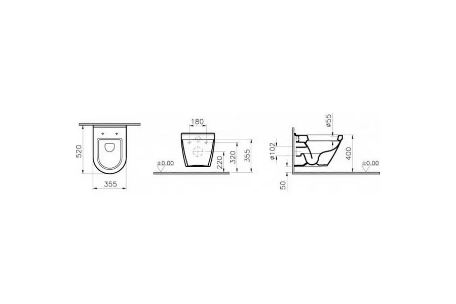 Унитаз подвесной Vitra S50 с сиденьем микролифт Унитаз подвесной Vitra S50 с сиденьем микролифт — изображение 3