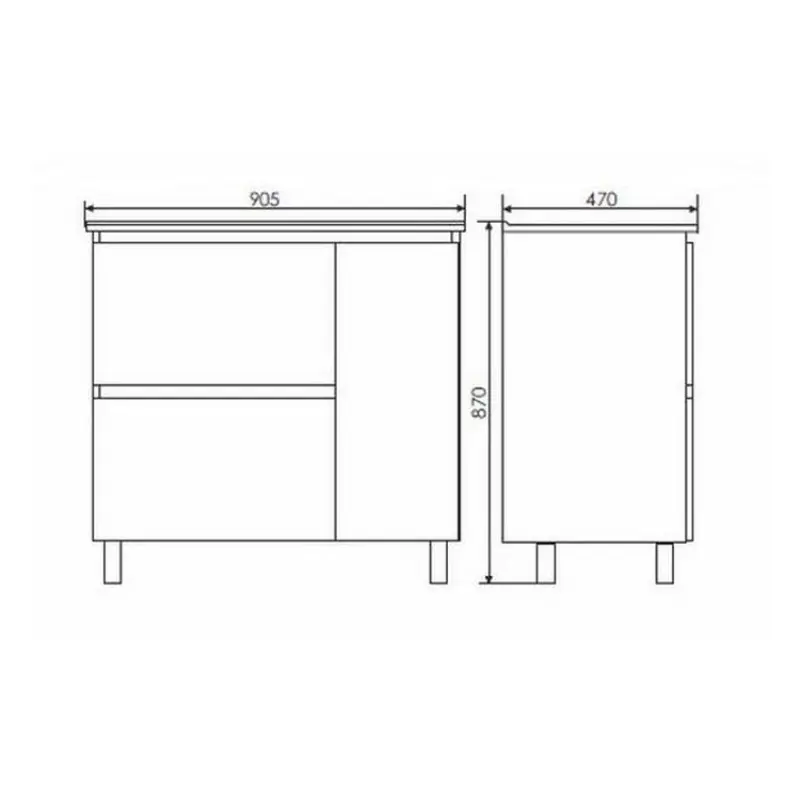 Тумба напольная Comforty Верона 90 + раковина Дуб белый 00-00001972CF Тумба напольная Comforty Верона 90 + раковина Дуб белый 00-00001972CF — изображение 3