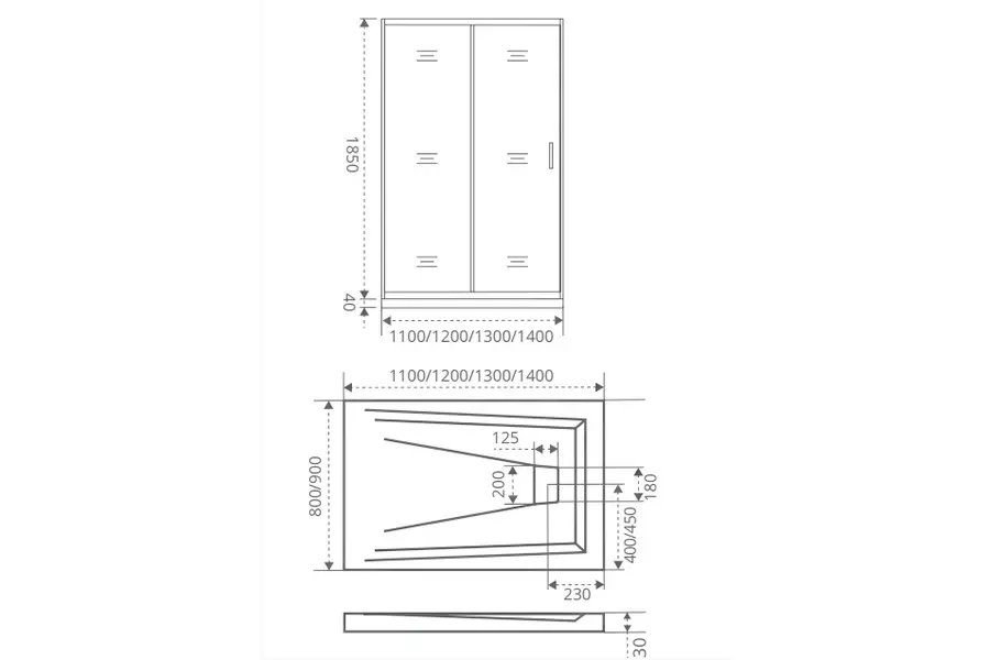 Душевая дверь Bas Infinity 130х185 Хром / Прозрачное Душевая дверь Bas Infinity 130х185 Хром / Прозрачное — изображение 4