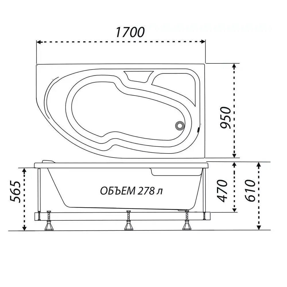 Ванна акриловая Triton София 170х95 правая Ванна акриловая Triton София 170х95 правая — изображение 4