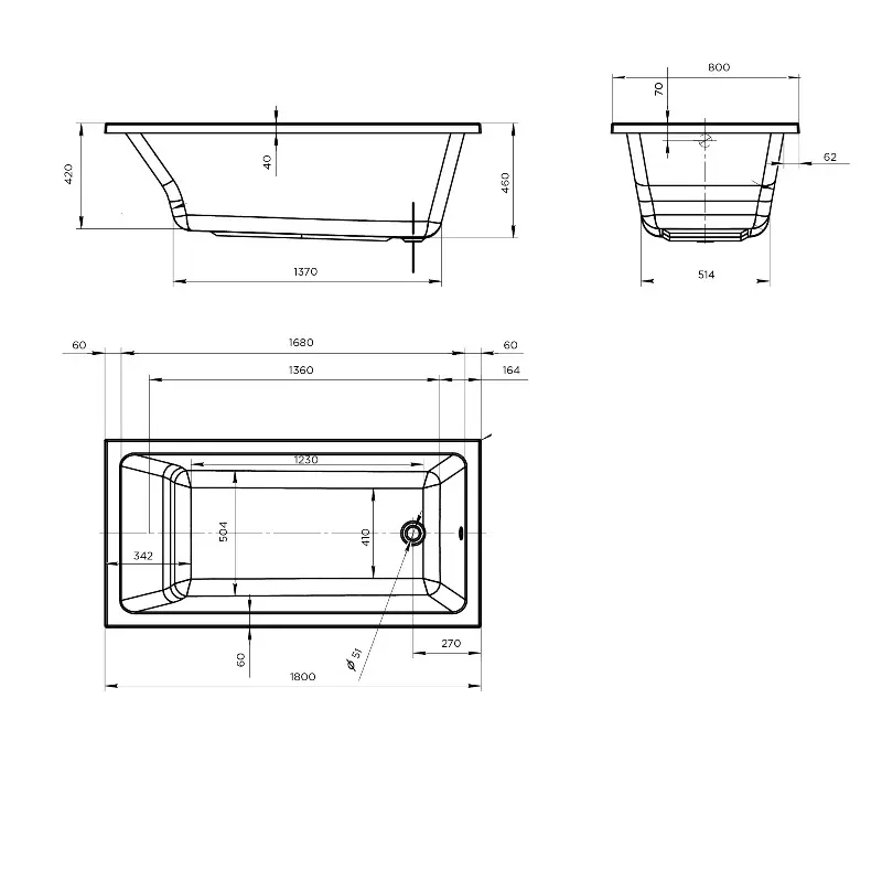 Ванна акриловая 1MarKa Bianca 180х80 Белый 01бья1880 Ванна акриловая 1MarKa Bianca 180х80 Белый 01бья1880 — изображение 4