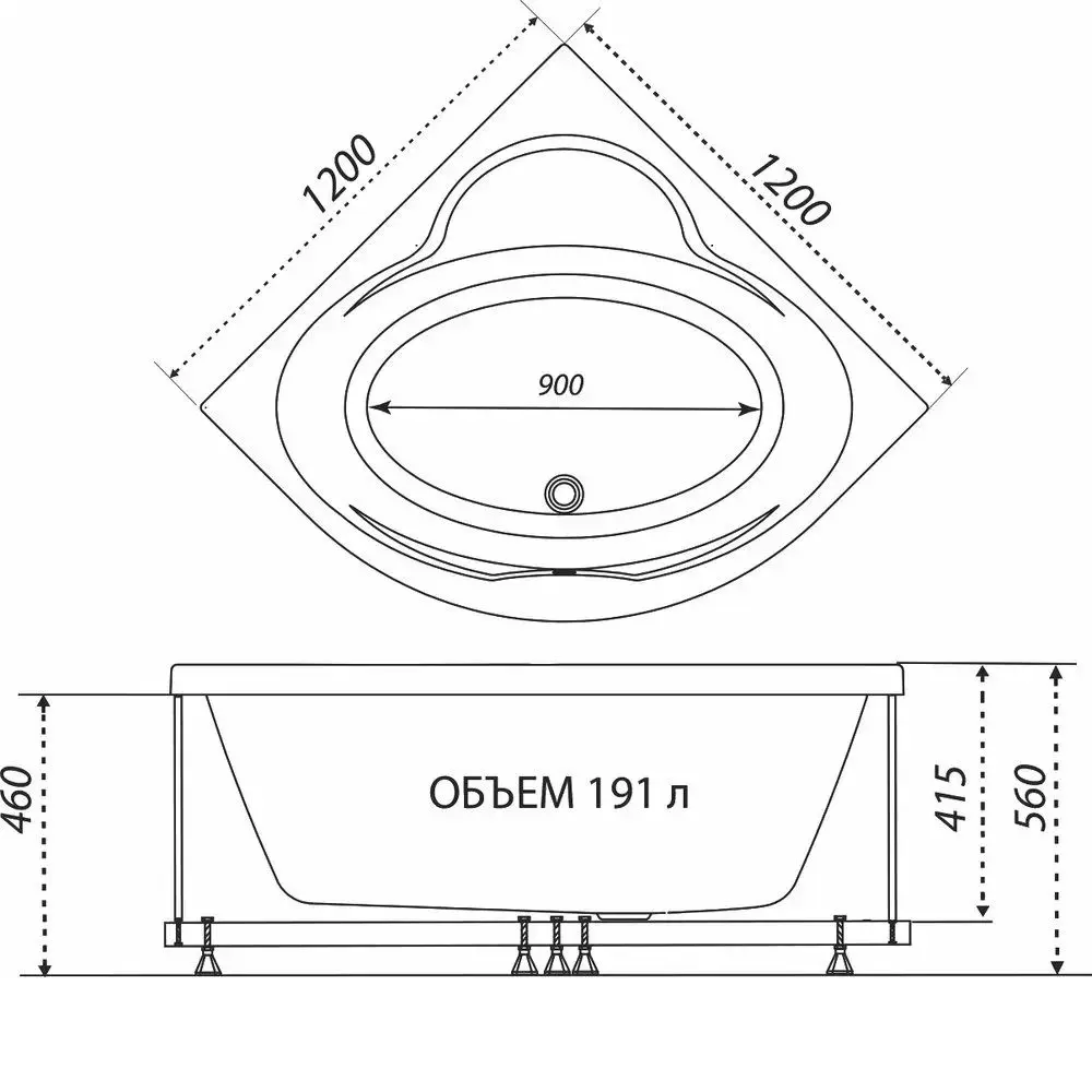 Ванна акриловая Triton Мартин 120х120 Ванна акриловая Triton Мартин 120х120 — изображение 4