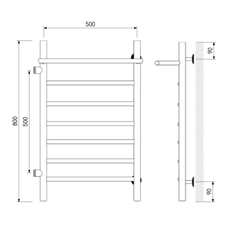 Полотенцесушитель водяной Laris Классик П7 80х50 левый Белый матовый 73208025БМ Полотенцесушитель водяной Laris Классик П7 80х50 левый Белый матовый 73208025БМ — изображение 4