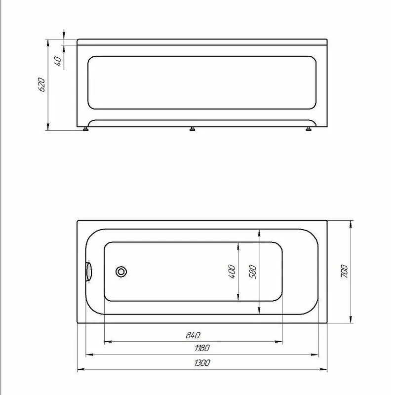 Ванна акриловая Aquatek Мия 130х70 Белый MIY130-0000001 Ванна акриловая Aquatek Мия 130х70 Белый MIY130-0000001 — изображение 4