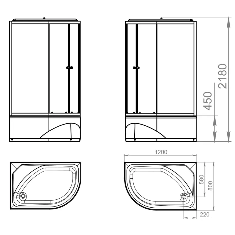 Душевая кабина Domani-Spa Delight Slim high левая 120х80 Белый, Поддон высокий Душевая кабина Domani-Spa Delight Slim high левая 120х80 Белый, Поддон высокий — изображение 4