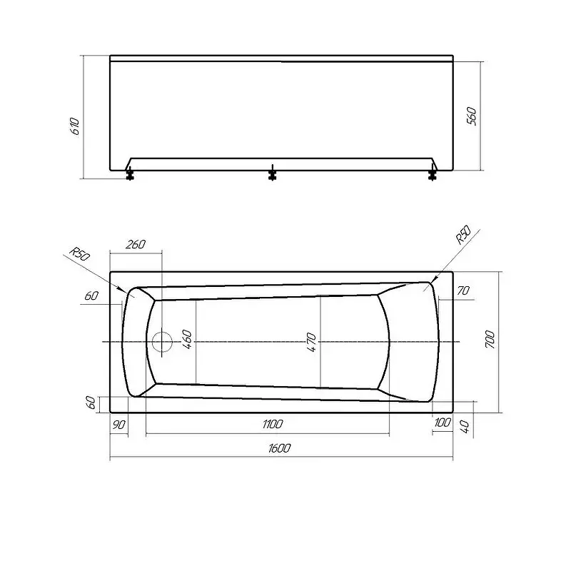 Ванна акриловая Aquatek Либра NEW 160х70 (каркас + слив-перелив + экран) слив слева Белый LIB160N-0000003 Ванна акриловая Aquatek Либра NEW 160х70 (каркас + слив-перелив + экран) слив слева Белый LIB160N-0000003 — изображение 4