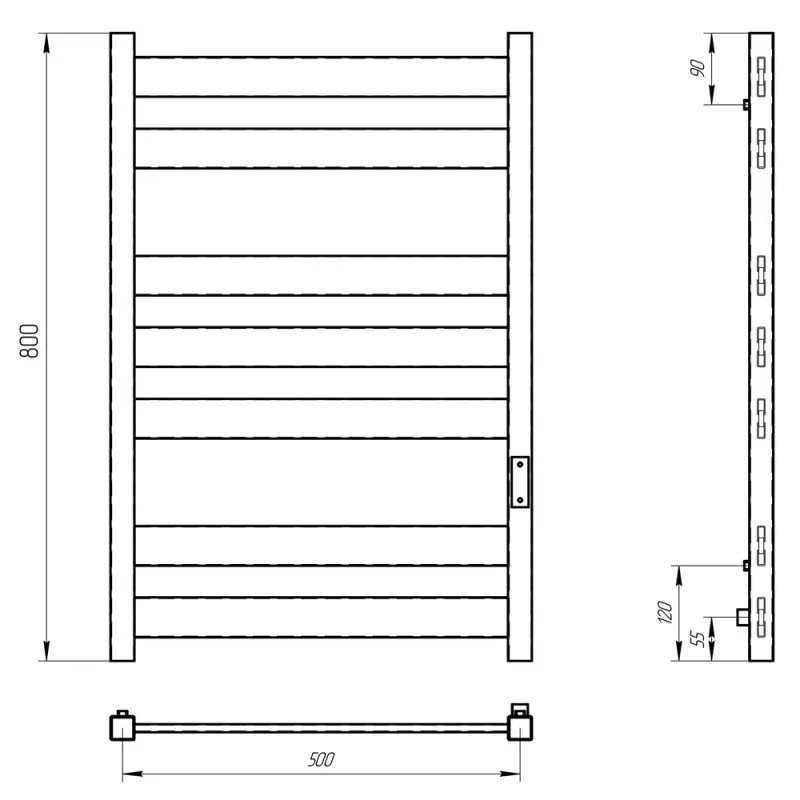 Полотенцесушитель электрический Laris Гефест П7 80х50 правый Белый матовый 73207615 Полотенцесушитель электрический Laris Гефест П7 80х50 правый Белый матовый 73207615 — изображение 4