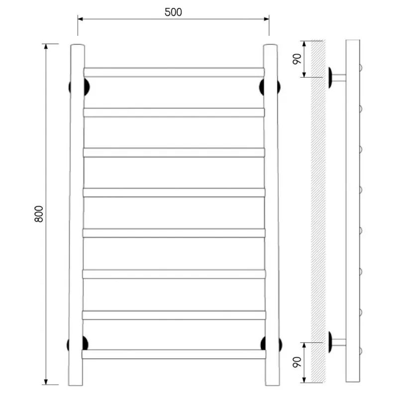 Полотенцесушитель водяной Laris Классик П8 80х50 Хром глянцевый 73208006 Полотенцесушитель водяной Laris Классик П8 80х50 Хром глянцевый 73208006 — изображение 4