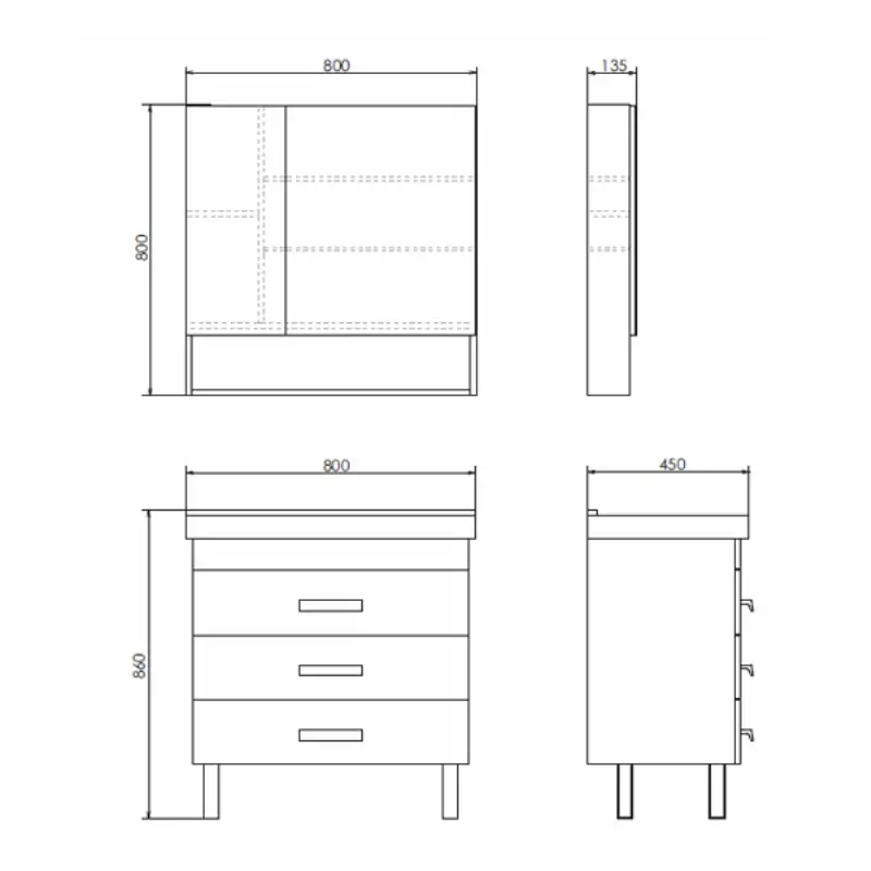 Тумба напольная Comforty Никосия 80 + раковина Дуб темный 00-00007621CF Тумба напольная Comforty Никосия 80 + раковина Дуб темный 00-00007621CF — изображение 4