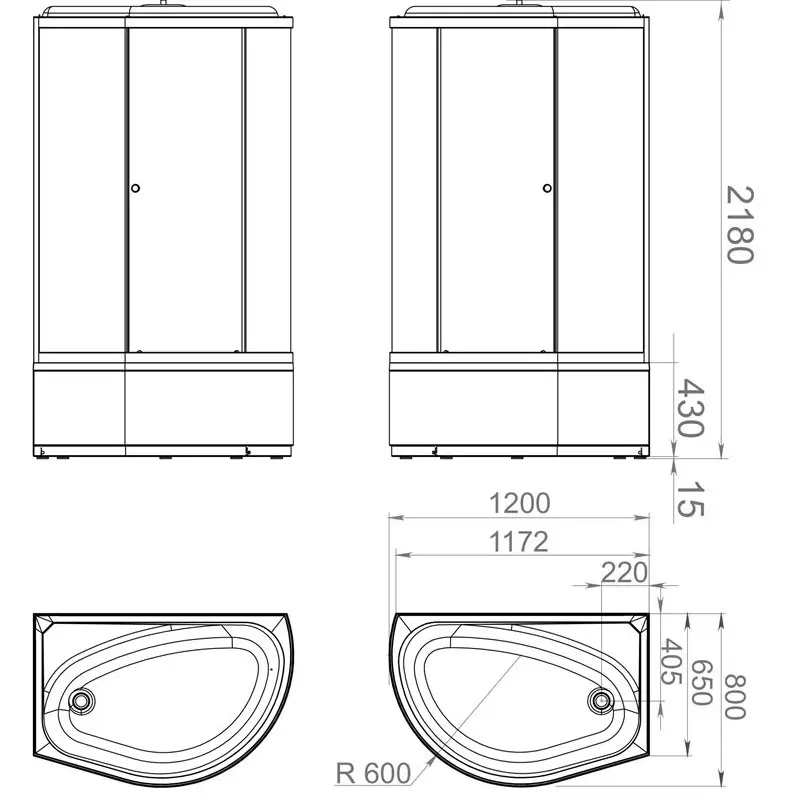 Душевая кабина Domani-Spa Simple high левая без электрики 120х80 Белый, Поддон высокий Душевая кабина Domani-Spa Simple high левая без электрики 120х80 Белый, Поддон высокий — изображение 4