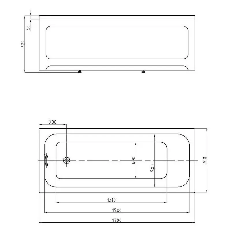 Ванна акриловая Aquatek Мия 170х70 Белый MIY170-0000004 Ванна акриловая Aquatek Мия 170х70 Белый MIY170-0000004 — изображение 4