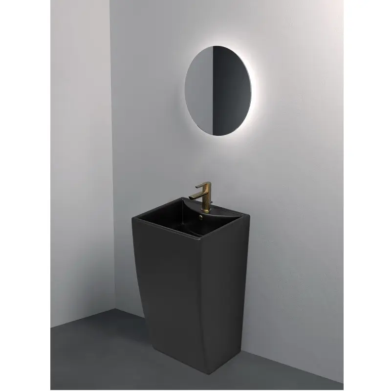 Раковина напольная Azario Comella 48х42 Черный матовый AZ-314MB Раковина напольная Azario Comella 48х42 Черный матовый AZ-314MB — изображение 4