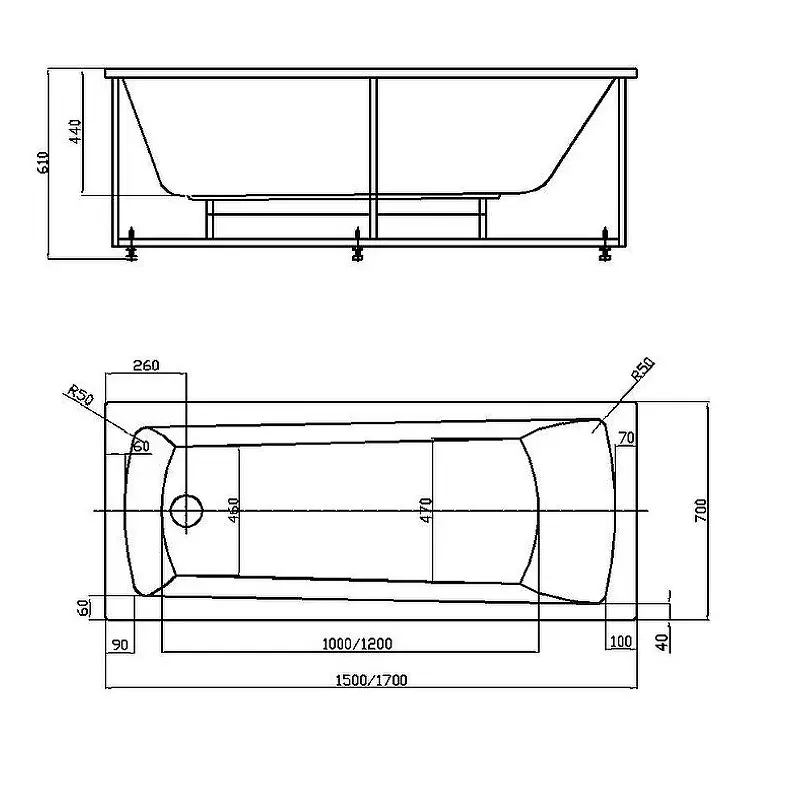 Ванна акриловая Aquatek Либра NEW 150х70 (каркас + слив-перелив + экран) слив слева Белый LIB150N-0000002 Ванна акриловая Aquatek Либра NEW 150х70 (каркас + слив-перелив + экран) слив слева Белый LIB150N-0000002 — изображение 4