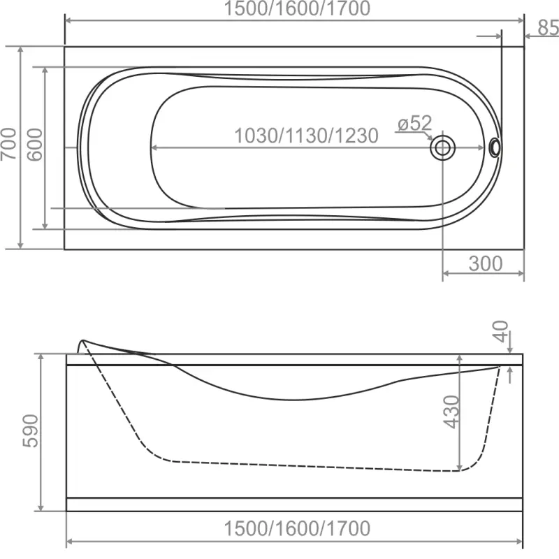 Ванна акриловая Domani-Spa Classic 170х70 Ванна акриловая Domani-Spa Classic 170х70 — изображение 4