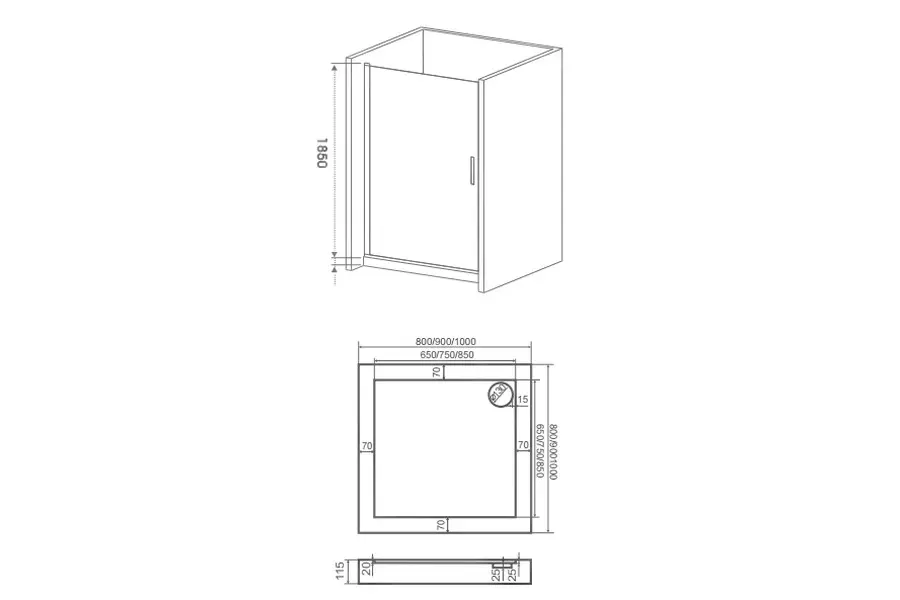 Душевая дверь Bas Pandora 80х185 Хром / Прозрачное Душевая дверь Bas Pandora 80х185 Хром / Прозрачное — изображение 4