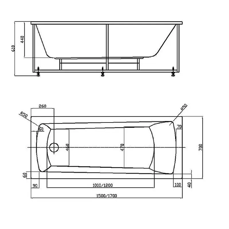 Ванна акриловая Aquatek Либра NEW 170х70 (каркас + слив-перелив + экран) слив справа Белый LIB170N-0000014 Ванна акриловая Aquatek Либра NEW 170х70 (каркас + слив-перелив + экран) слив справа Белый LIB170N-0000014 — изображение 4