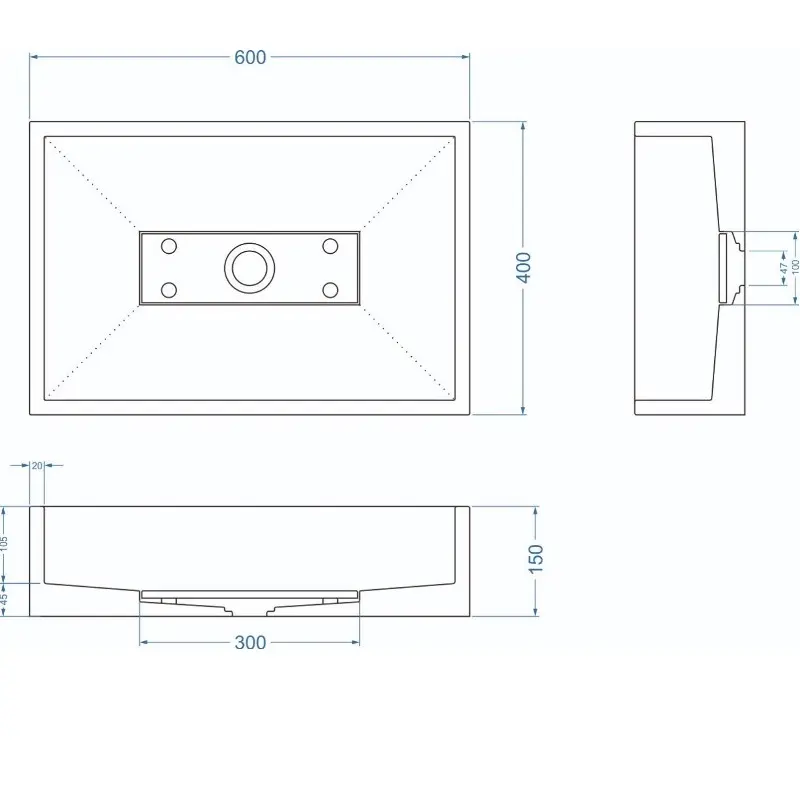 Раковина накладная Uperwood Premium 60 Графит Раковина накладная Uperwood Premium 60 Графит — изображение 4
