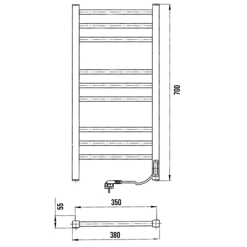 Полотенцесушитель электрический Laris Астор П9 70х35 правый Белый матовый 73207768 Полотенцесушитель электрический Laris Астор П9 70х35 правый Белый матовый 73207768 — изображение 4
