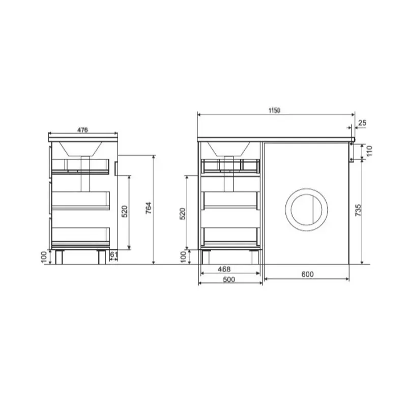 Тумба напольная Эстет Dallas Luxe под стиральную машину 115 с раковиной Белый ФР-00002301 Тумба напольная Эстет Dallas Luxe под стиральную машину 115 с раковиной Белый ФР-00002301 — изображение 4