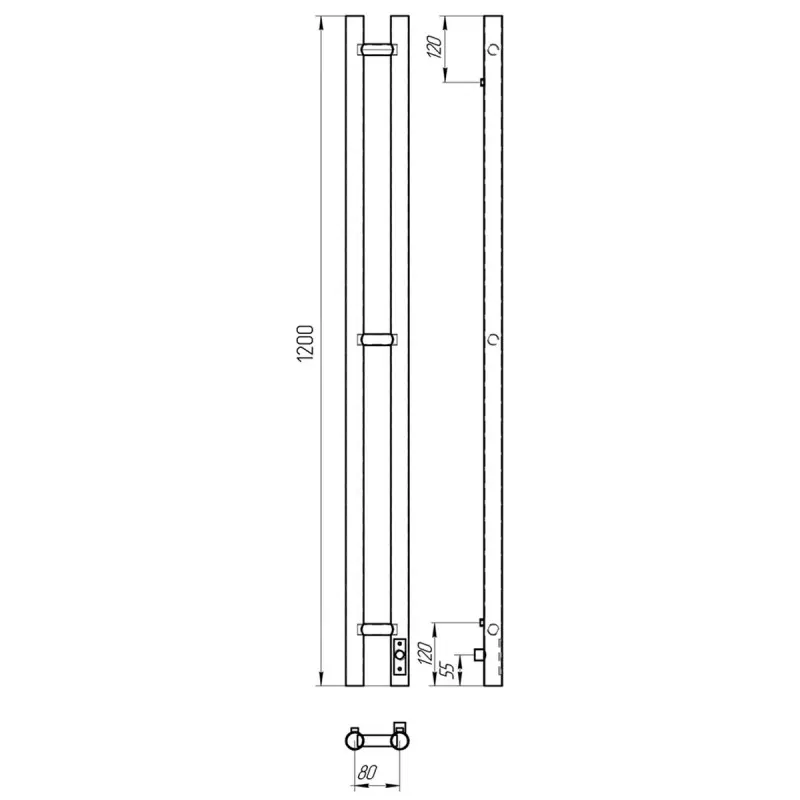 Полотенцесушитель электрический Laris Прайм Дуэт П3 120х80 правый Хром глянцевый 73207606 Полотенцесушитель электрический Laris Прайм Дуэт П3 120х80 правый Хром глянцевый 73207606 — изображение 4