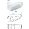 Ванна акриловая 1MarKa Love 185х135 правая Белый 01лв1813п — изображение 4