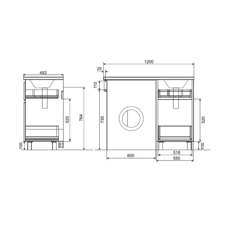 Тумба напольная Эстет Dallas Luxe под стиральную машину 120 с раковиной Белый ФР-00001920 Тумба напольная Эстет Dallas Luxe под стиральную машину 120 с раковиной Белый ФР-00001920 — изображение 4