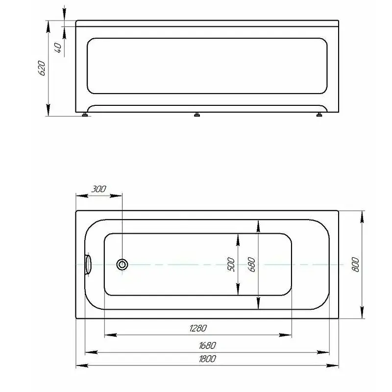 Ванна акриловая Aquatek Мия 180х80 Белый MIY180-0000001 Ванна акриловая Aquatek Мия 180х80 Белый MIY180-0000001 — изображение 4