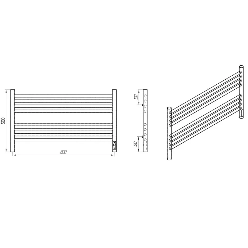 Полотенцесушитель электрический Laris Оливия П8 50х80 правый Белый матовый 73207627 Полотенцесушитель электрический Laris Оливия П8 50х80 правый Белый матовый 73207627 — изображение 4