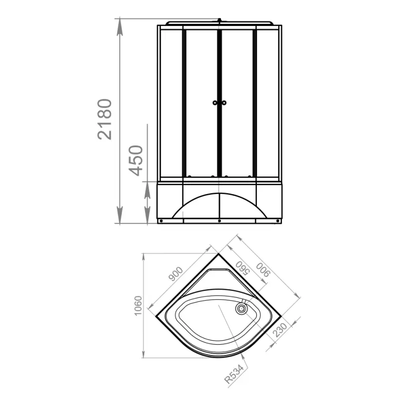 Душевая кабина Domani-Spa Delight Slim high без электрики 90х90 Белый, Поддон высокий Душевая кабина Domani-Spa Delight Slim high без электрики 90х90 Белый, Поддон высокий — изображение 4