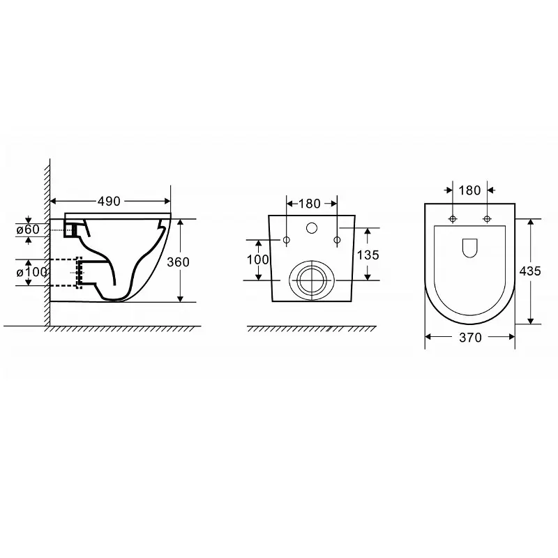 Унитаз подвесной Azario Grado + с сиденьем Белый AZ-0046-UQ Унитаз подвесной Azario Grado + с сиденьем Белый AZ-0046-UQ — изображение 5