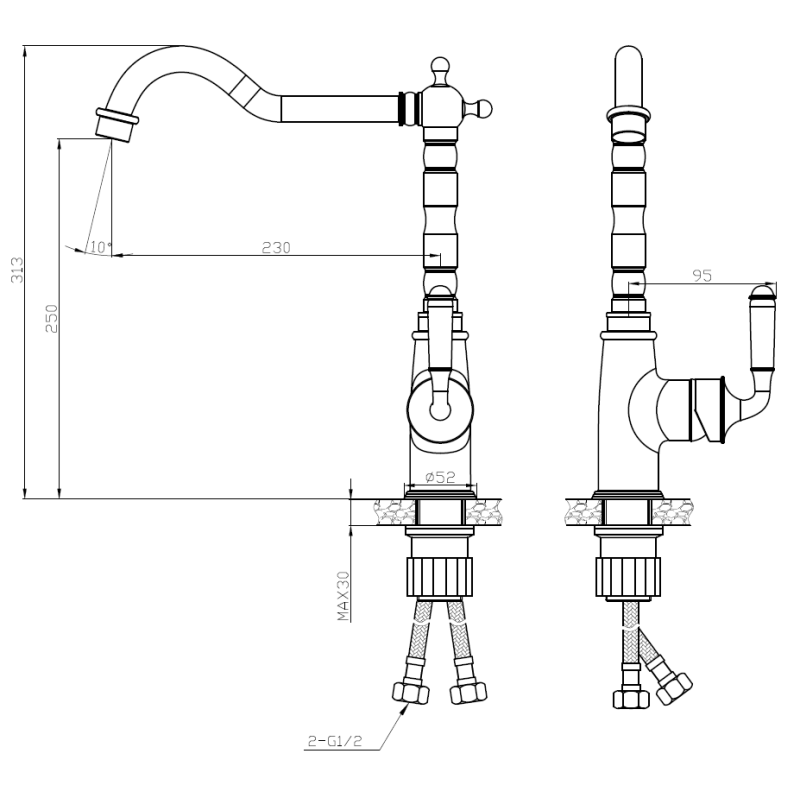 Смеситель для кухни Esko Florence Хром глянцевый FR 03 C Смеситель для кухни Esko Florence Хром глянцевый FR 03 C — изображение 2