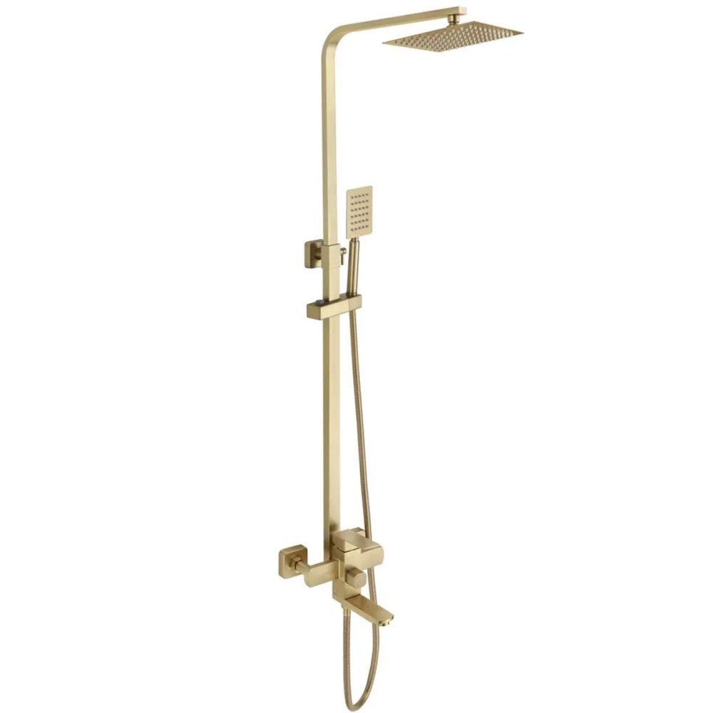 Душевая система Fmark FS81 с изливом Золото матовое FS8145C Душевая система Fmark FS81 с изливом Золото матовое FS8145C
