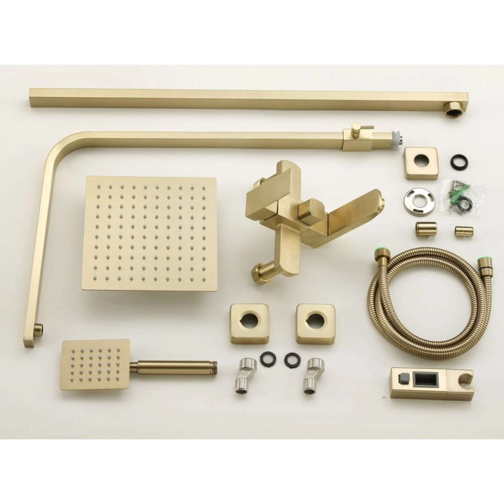 Душевая система Fmark FS81 с изливом Золото матовое FS8145C Душевая система Fmark FS81 с изливом Золото матовое FS8145C — изображение 2